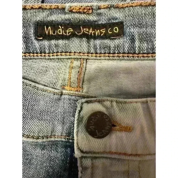 Nudie Jeans Tube Kelly Men 28x34 Salt N Pepper Jeans Straight Leg Skinny Denim - Picture 7 of 7